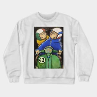 Retro Scooter, Classic Scooter, Scooterist, Scootering, Scooter Rider, Mod Art Crewneck Sweatshirt